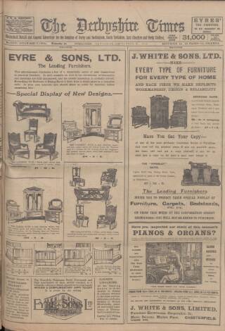 cover page of Derbyshire Times published on September 17, 1913