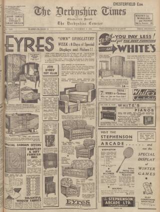 cover page of Derbyshire Times published on November 2, 1934