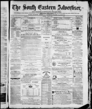 cover page of South Eastern Advertiser published on June 18, 1870