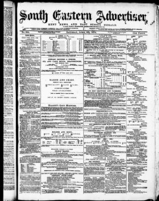 cover page of South Eastern Advertiser published on April 4, 1874