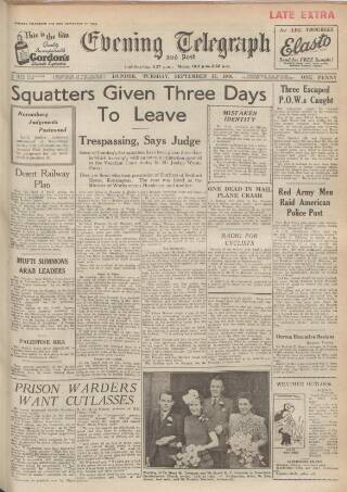 cover page of Dundee Evening Telegraph published on September 17, 1946