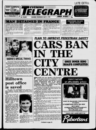 cover page of Dundee Evening Telegraph published on May 2, 1991