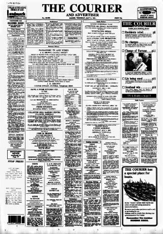 cover page of Dundee Courier published on May 2, 1991