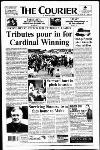 cover page of Dundee Courier published on June 18, 2001