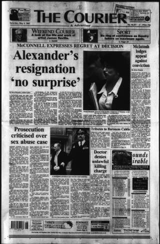 cover page of Dundee Courier published on May 4, 2002