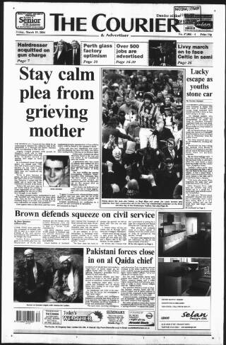 cover page of Dundee Courier published on March 19, 2004