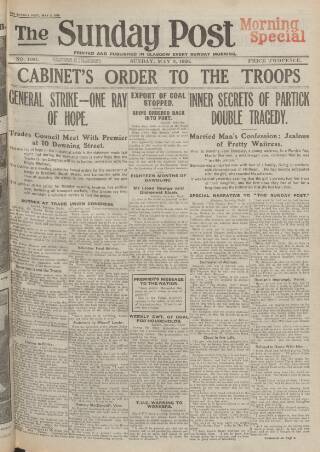 cover page of Sunday Post published on May 2, 1926