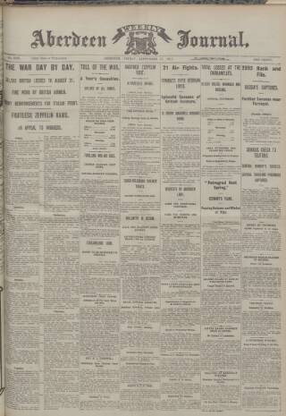 cover page of Aberdeen Weekly Journal published on September 17, 1915