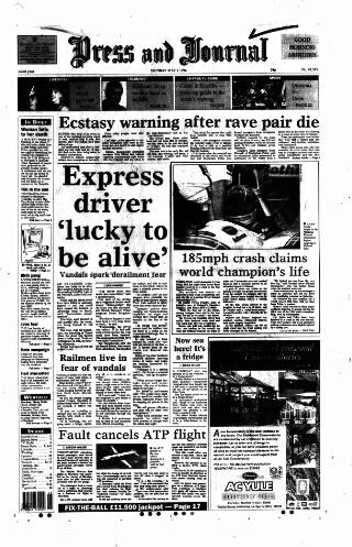 cover page of Aberdeen Press and Journal published on May 2, 1994