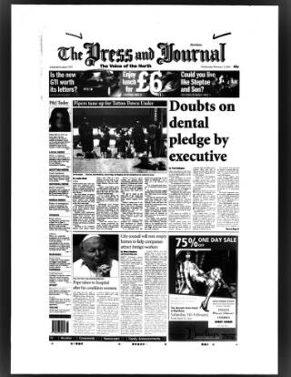 cover page of Aberdeen Press and Journal published on February 2, 2005