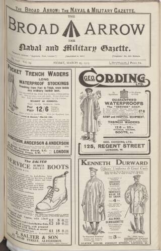 cover page of Broad Arrow published on March 19, 1915