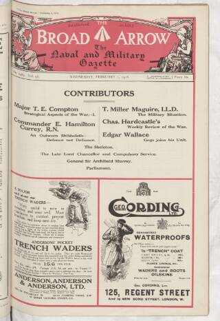 cover page of Broad Arrow published on February 2, 1916