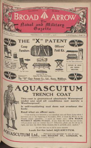 cover page of Broad Arrow published on August 2, 1916