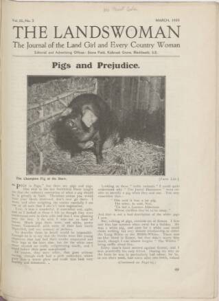 cover page of Landswoman published on March 1, 1920