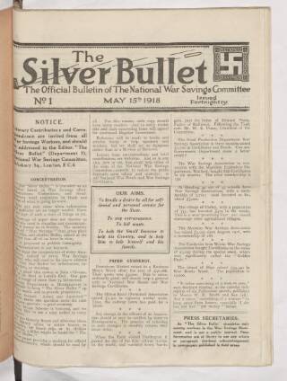 cover page of Silver Bullet published on May 15, 1918