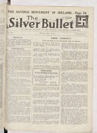 cover page of Silver Bullet published on March 5, 1919