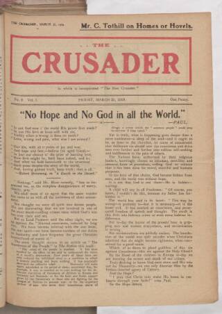 cover page of New Crusader published on March 21, 1919