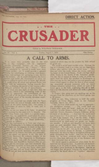 cover page of New Crusader published on August 1, 1919