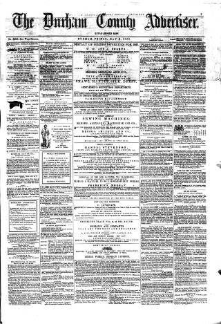 cover page of Durham County Advertiser published on May 2, 1862