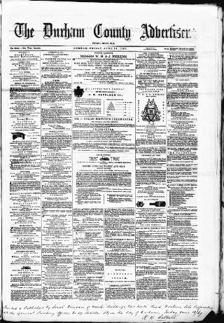 cover page of Durham County Advertiser published on June 18, 1869