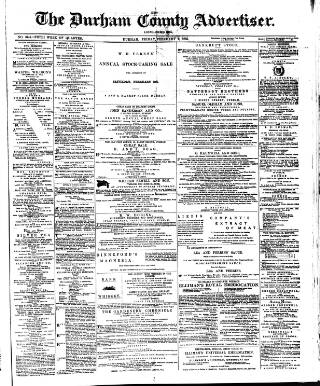 cover page of Durham County Advertiser published on February 2, 1883
