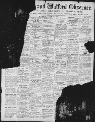 cover page of Watford Observer published on March 19, 1910