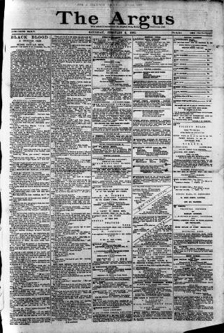 cover page of Brighton Argus published on February 2, 1889