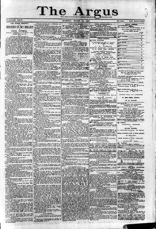 cover page of Brighton Argus published on March 19, 1889