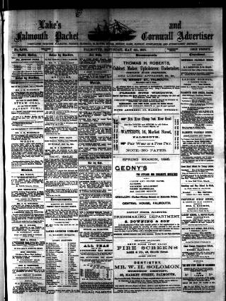 cover page of Lake's Falmouth Packet and Cornwall Advertiser published on May 4, 1895