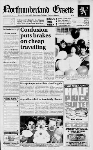 cover page of Alnwick Mercury published on March 19, 1999