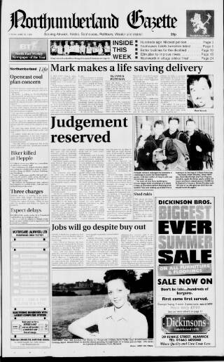 cover page of Alnwick Mercury published on June 18, 1999