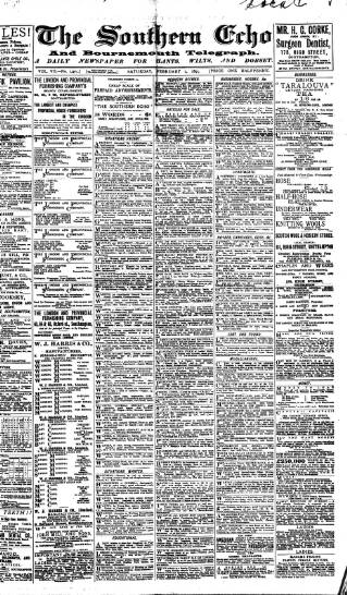 cover page of Southern Echo published on February 2, 1895