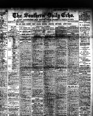 cover page of Southern Echo published on August 2, 1904