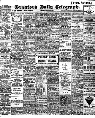 cover page of Bradford Daily Telegraph published on August 2, 1906