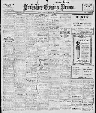 cover page of Yorkshire Evening Press published on November 2, 1912