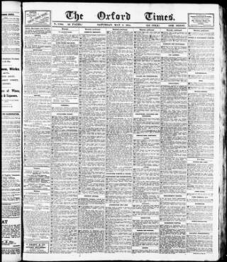 cover page of Oxford Times published on May 2, 1914