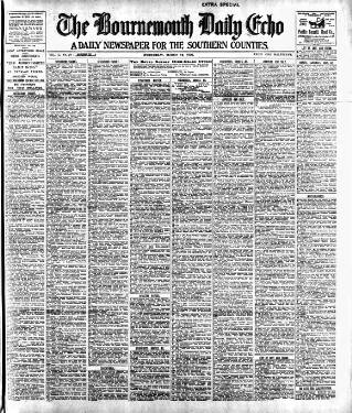 cover page of Bournemouth Daily Echo published on March 19, 1902