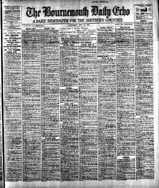 cover page of Bournemouth Daily Echo published on June 18, 1902