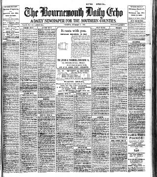 cover page of Bournemouth Daily Echo published on November 2, 1905