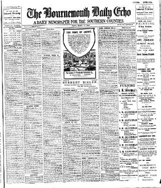 cover page of Bournemouth Daily Echo published on March 19, 1909