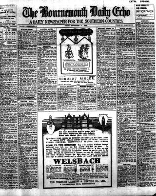 cover page of Bournemouth Daily Echo published on September 17, 1909