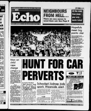cover page of Sunderland Daily Echo and Shipping Gazette published on September 17, 1996