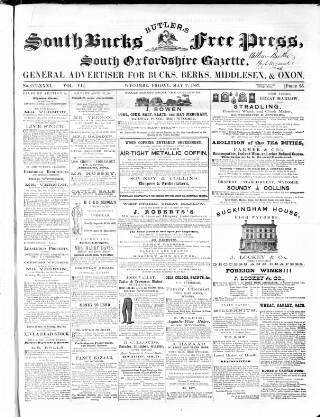 cover page of South Bucks Free Press published on May 2, 1862