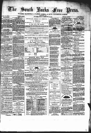 cover page of South Bucks Free Press published on February 28, 1879