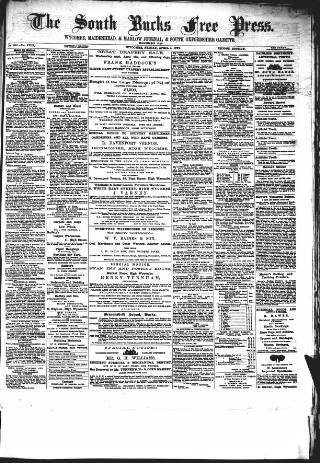 cover page of South Bucks Free Press published on April 4, 1879