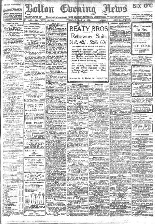cover page of Bolton Evening News published on May 4, 1915