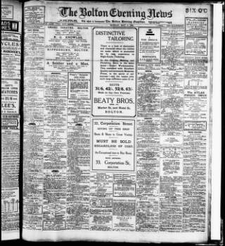 cover page of Bolton Evening News published on May 4, 1914