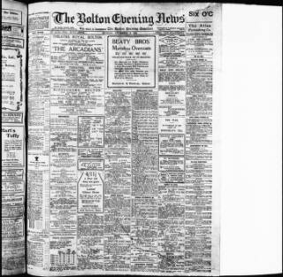 cover page of Bolton Evening News published on November 2, 1914