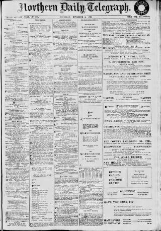 cover page of Northern Daily Telegraph published on November 2, 1912