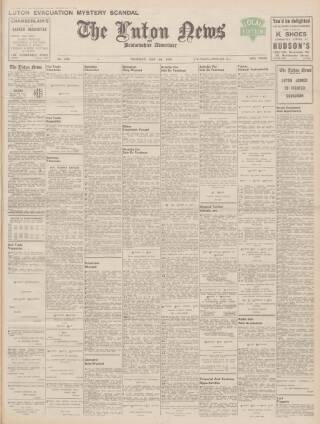 cover page of Luton News and Bedfordshire Chronicle published on May 4, 1939